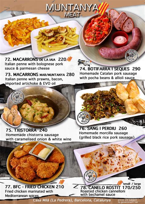 barcelona restaurant menu.